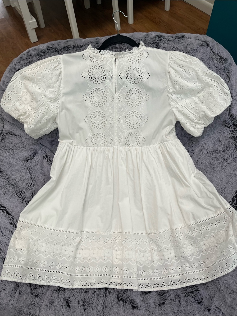 Anthropologie Forever That Girl Puff Sleeve Lace Babydoll Mini Dress M - Picture 8 of 9